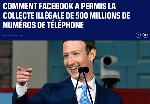 Comment Facebook a permis la collecte illégale de 500 millions de numéros de téléphone